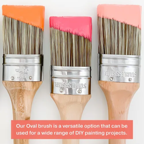 Vista 9 de Pincel de pintura estilo tiza – Pincel ovalado con cerdas sintéticas para una aplicación suave de pintura de muebles con pinceladas mínimas, sin