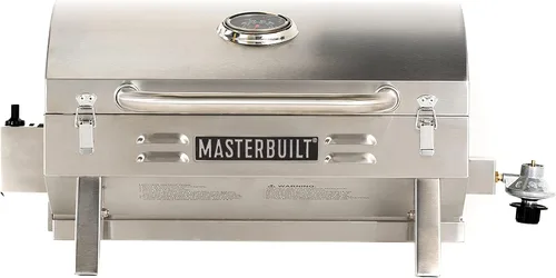 Vista 2 de Masterbuilt Parrilla de propano portátil MB20030819 + adaptador de repuesto para tanque de propano GasOne