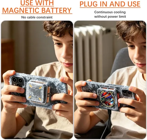 Vista 6 de Wireless Magnetic Phone Cooler for Gaming & Streaming