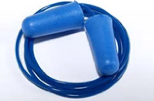Vista 2 de Tapones para los oídos detectables NRR 32 dB de metal de espuma de poliuretano suave desechable (PU) con cordón (15)