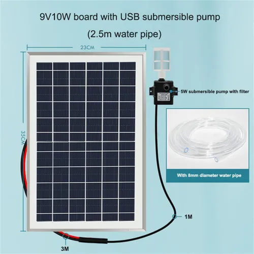 Vista 3 de Fuente solar de bambú, fuente de agua de bambú Feng Shui con marco de aluminio 9V10w panel solar y bomba de agua USB, decoración de jardín al aire