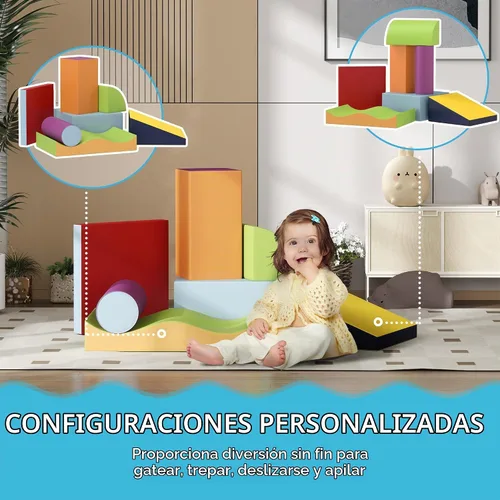 Vista 4 de Soozier - Juego de escalada de 7 piezas de cuero sintético suave para niños Contemporáneo