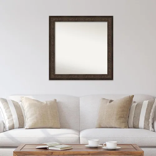 Vista 518 de Amanti Art Espejo de pared personalizado no biselado (25 x 25 pulgadas), marco de bronce acentuado, varios tamaños personalizados, espejo de baño