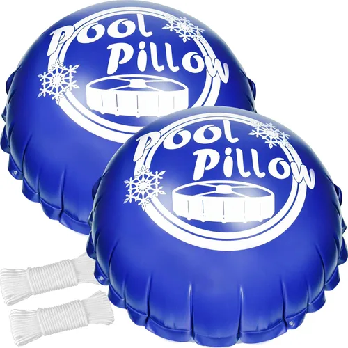 Vista 6 de Almohadas de piscina de 4 x 4 pies para piscina sobre el suelo, kit de cierre de invierno para cubierta de piscina de invierno, extra duraderas