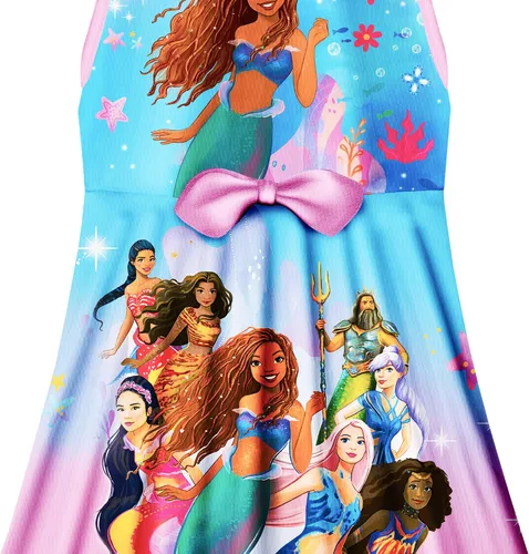 Vista 5 de QASALOP Little Girls Mermaid 2023 Costume Princess Dress up Clothes for Girls Sleeveless Summer Dresses for kids 3-8 Years