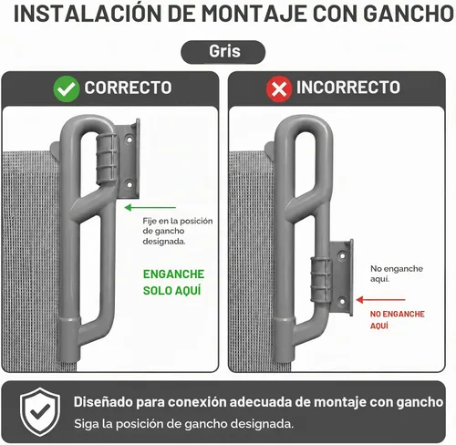 Vista 5 de SPACEANY Kit de piezas de repuesto retráctil para puerta de bebé, accesorios oficiales para puertas de seguridad SPACEANY - Incluye montaje de Gris