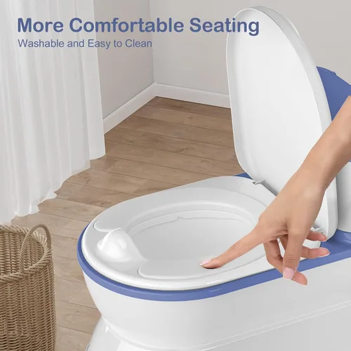 Vista 3 de CheerTry Inodoro de Entrenamiento para Niños Pequeños 2 en 1 - Silla de Baño Más Grande y Asiento de Entrenamiento Desmontable para Niños y Niñas