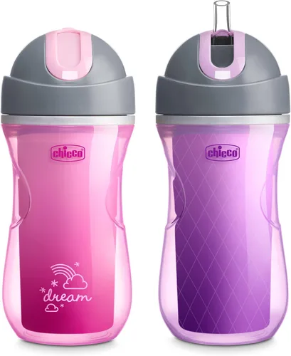 Vista 14 de Chicco Vaso con Pajita Abatible de 9 onzas Vaso Entrenador Aislado para Niños Pequeños con Pajita de Silicona Suave Sin Derrames Fácil