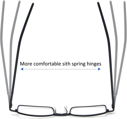 Vista 5 de REAVEE - 2 unidades de gafas de lectura con bolígrafo delgado para hombres y mujeres, tamaño pequeño de bolsillo, tubo con bisagra de resorte