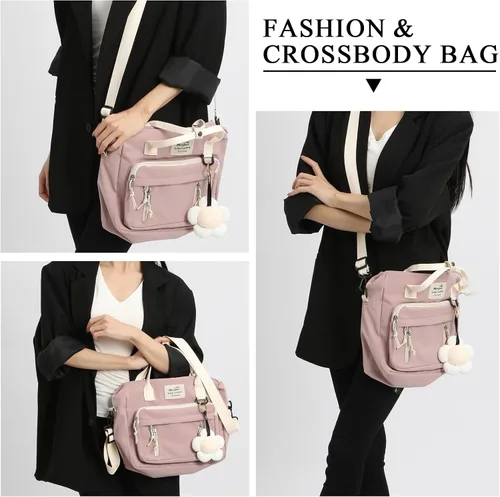 Vista 2 de Extolove Linda bolsa de mensajero, mochila kawaii, bolsa cruzada japonesa bolsa estética bolsa Ita bolsa con accesorios Kawaii