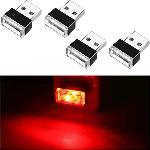Vista 10 de Ziciner 6 PCS Lámpara de Ambiente Interior de Coche LED USB, Mini Luz Nocturna LED Portátil, Kit de Iluminación Ambiental de Maletero con Interfaz