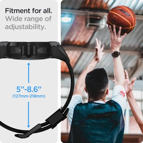 Vista 4 de Spigen Rugged Armor Pro - Correa diseñada para Samsung Galaxy Watch FE (2024), 5 de 1.575 in (2022), 4 de 1.575 in (2021) con protector de funda