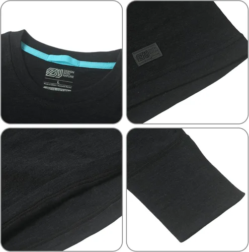 Vista 6 de ZEAL WOOD Merino 250 Baselayer Crew - Camisa térmica de manga larga para hombre y mujer, lana merino 250, pantalones inferiores de capa base
