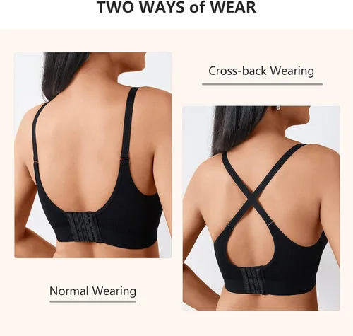 Vista 5 de JOYTREE Wireless Nursing Bras for Breastfeeding 3 Pack Maternity Bras for Pregnancy Supportive for Women with Extra Extenders