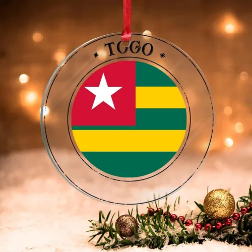 Vista 22 de Bandera de Andorra, adorno colgante de Navidad, bandera nacional, decoraciones de Navidad, adornos acrílicos, colgante para árbol de Navidad