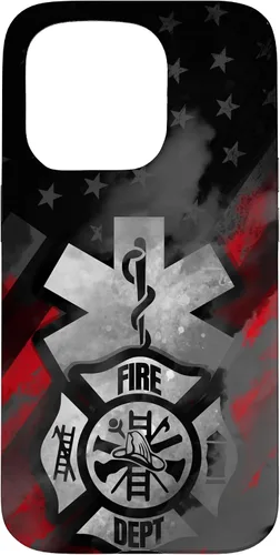 Vista 14 de EMT EMS Firefighter Red Smoke Line USA American Flag Case for iPhone 17