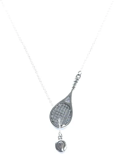 Vista 7 de Raqueta de tenis y pelota de tenis estilo Lariat y collar en Y., Metal