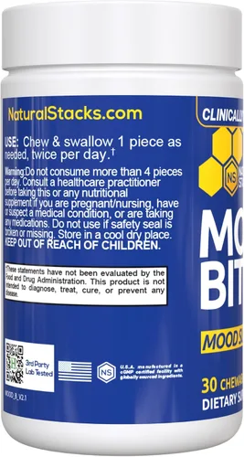 Vista 6 de Mood Bites - Suplemento de azafrán con vitamina B3, melocotón cítrico, 30