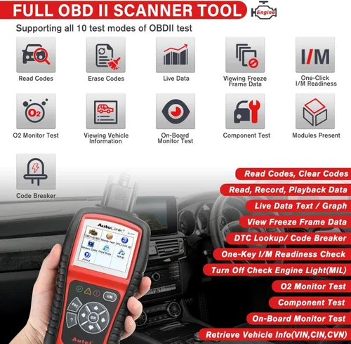 Vista 3 de Herramienta de escaneo con 6 modalidades Autel AL519 Autolink mejorado OBD