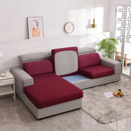 Vista 13 de Protege el cojín del sofá, funda de asiento de silla/sofá biplaza, protectores de cojín de alta elasticidad, poliéster y elastano, protege el cojín