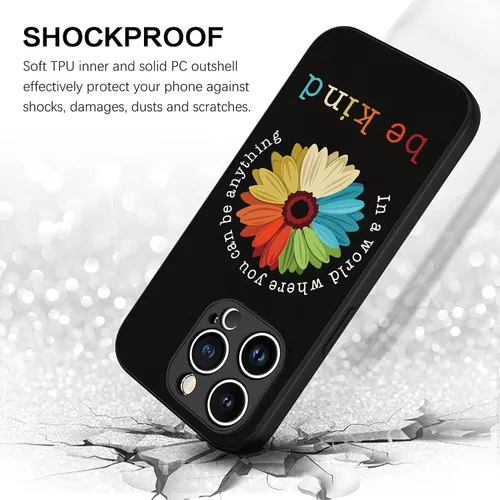 Vista 5 de Rainbow Flower You Can Be Anything Be Kind - Funda compatible con iPhone 16 15 14 13 12 11 Pro Max Galaxy S25 S24 S23 S22 S21 S20 FE Plus