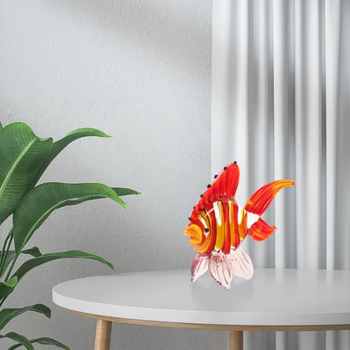 Vista 8 de ARTIBETTER 1 unid de cristal de pescado ornamento flores para cristal claro animal mar figura joyería jarrón marino para decoración de escritorio