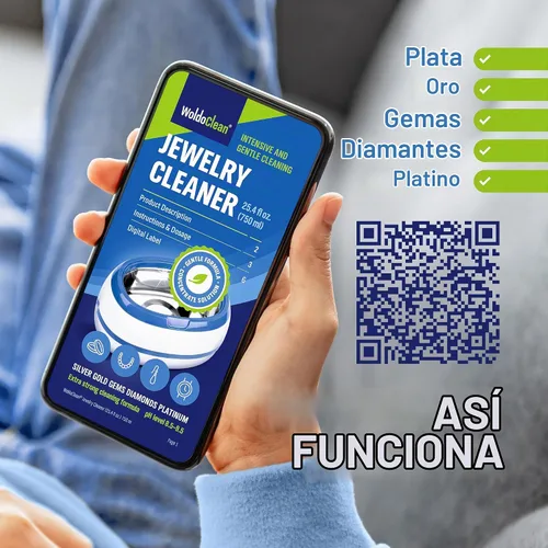 Vista 4 de WoldoClean Solución ultrasónica para limpiar joyas - Concentrado líquido