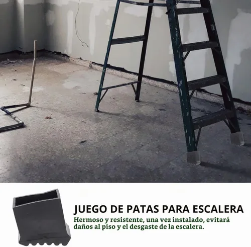 Vista 9 de Almohadillas de goma para patas de escalera, 2 piezas de repuesto para escalera de escalera, alfombrilla antideslizante para patas de escalera