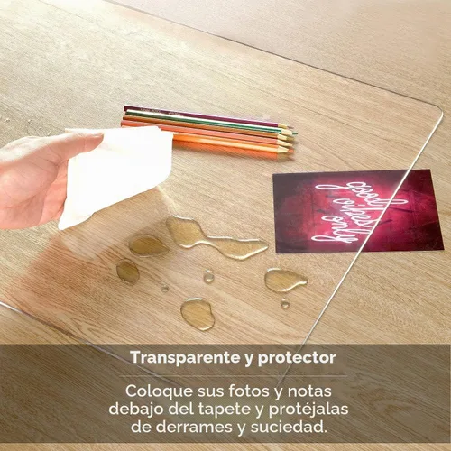 Vista 3 de Awnour - Tapete de escritorio transparente en la parte superior de escritorios - 32 x 16 pulgadas - Protector de escritorio transparente de plástico