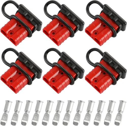 Vista 12 de 4 unidades de baterías de calibre 6-8 de 50 amperios de conexión y desconexión rápida con cubierta a prueba de polvo, kit de conector de enchufe