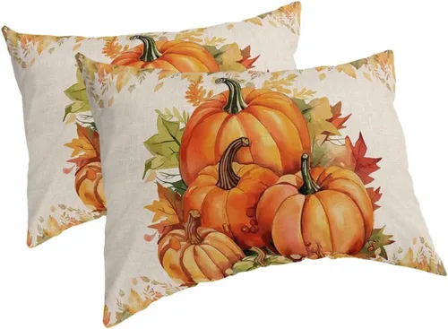 Vista 10 de Funda de almohada corporal de calabazas de otoño, fundas de almohada suaves decorativas para sofá largo y lumbar, funda de cojín con cierre
