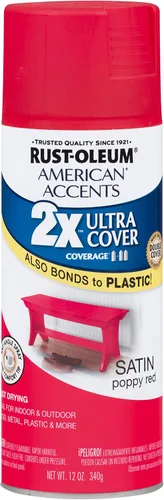 Vista 12 de Rust Oleum 280720 American Accents Ultra Cover 2X Pintura en aerosol, color Satin Lagoon, 12 onzas Laguna Satinado
