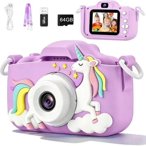 Vista 9 de Cámara para niños de 3 a 8 años para niñas y niños, cámara de 48MP con doble lente 1080P para niños pequeños, videocámara digital para niños