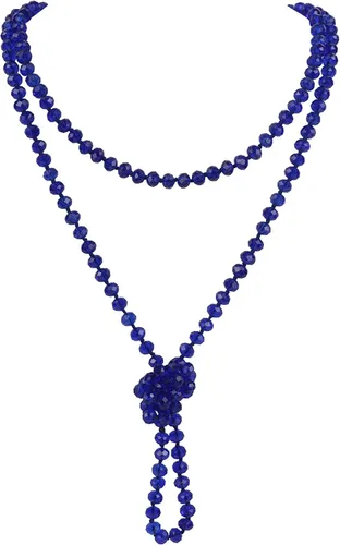 Vista 31 de Firstmeet Collar largo de cuentas de moda con nudo de cuerda, versátil, 60 pulgadas, joyería de disfraz para mujer Aqua Sky AB