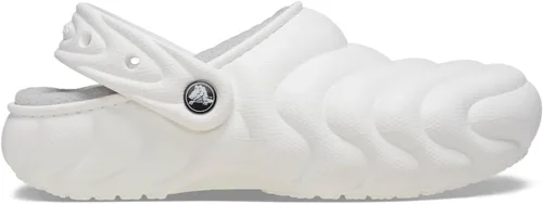 Vista 9 de Crocs Zuecos Unisex para Adultos Classic Lined Overpuff y Geometric Fuzzy Azul medianoche