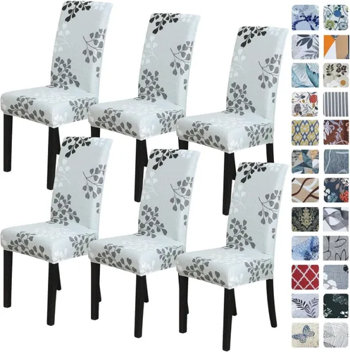 Vista 7 de SPRINGRICO Juego de 4 fundas para sillas de comedor, fundas elásticas para sillas de comedor, de elastano lavables, fundas para sillas Parsons
