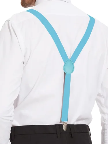 Vista 76 de habibee Color sólido para hombre en forma de Y con clips fuertes tirantes ajustables