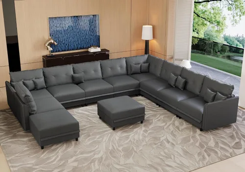Vista 13 de LLappuil Sofá modular modular grande de 21 asientos con almacenamiento Gris