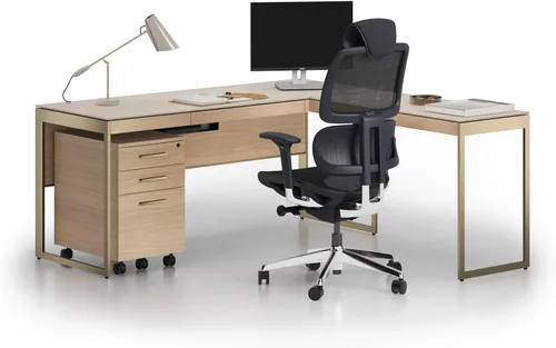 Vista 5 de BDI Furniture - Sequel Studio - 6612 Desk Return (Bronze/Dune, Neo Oak)