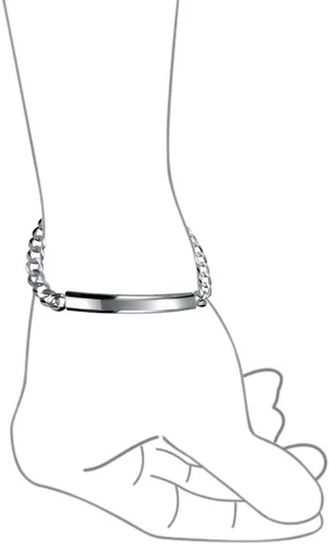 Vista 4 de Bling Jewelry Personalize Bar Name Plated identification ID Bracelet For Men with Mariner, Curb, Figaro, Link Chain .925 Sterling Silver Made In