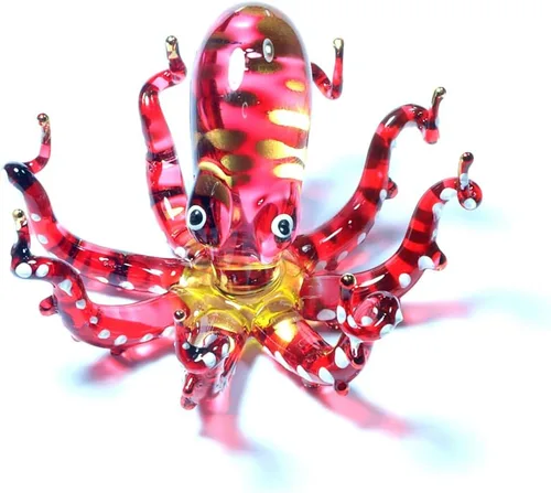 Vista 2 de Figura hecha a mano de cristal soplado a mano de pulpo marino