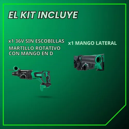 Vista 6 de Metabo HPT Martillo giratorio sin escobillas MultiVolt™ SDS Plus de 36 V con mango en D de 1-1/8 pulgadas, solo cuerpo de herramienta de martillo