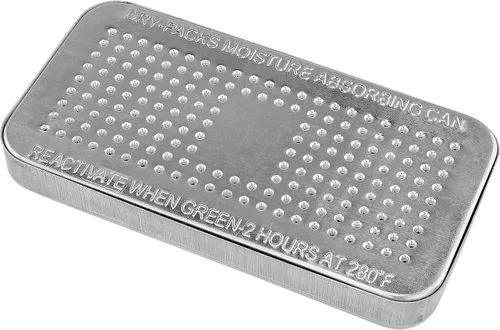 Vista 2 de Dry-Packs Gel de sílice indicador, 1.41 oz en recipiente resistente de deshumidificación de aluminio, sin cloruro de cobalto II, DP40CAN