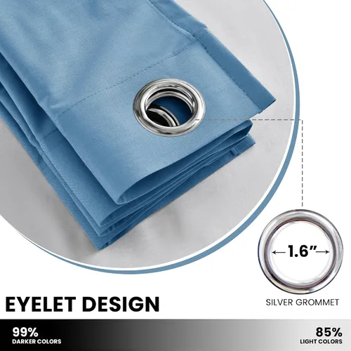 Vista 5 de LUX Décor - Juego de 2 paneles de cortinas opacas premium de 84 pulgadas de largo, cortinas de oscurecimiento de habitación con aislamiento térmico