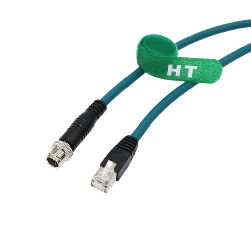 Vista 6 de M12 Ethernet 8 Pin X-Code RJ45 CAT-7e GigE Cable para cámara Basler Cognex Vision Sensor Lector de Código de Barras PLC Router Switch Red 1M