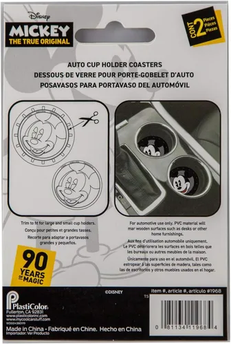 Vista 3 de Plasticolor 001968R01 Disney Mickey Mouse - Posavasos para automóviles, camiones o SUV