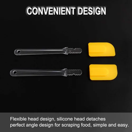 Vista 4 de uxcell Espátula de silicona flexible, resistente al calor, antiarañazos, antiadherente, raspador para cocinar, hornear, amarillo