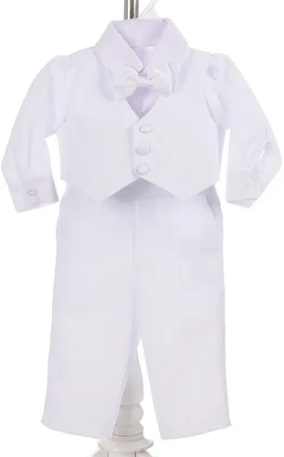 Vista 5 de Lito Angels Conjunto clásico de esmoquin con cola para bebé, traje de boda, 5 piezas, 039