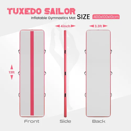 Vista 8 de [Usado] Tuxedo Sailor Colchoneta inflable para gimnasia con bomba de aire eléctrica para gimnasia/entrenamiento/hogar/animadora/agua/gimnasio/yoga