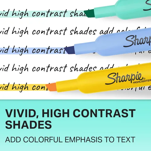 Vista 3 de Sharpie - Resaltadores Tank, punta de cincel, 12 colores de moda surtidos, paquete económico, 36 unidades - Para estudiar, tomar notas, suministros